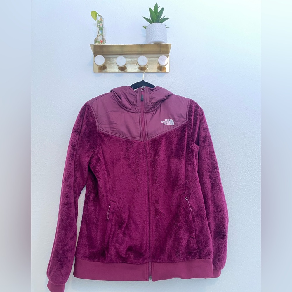 The North Face Purple Zip Up Fuzzy Hoodie- Medium